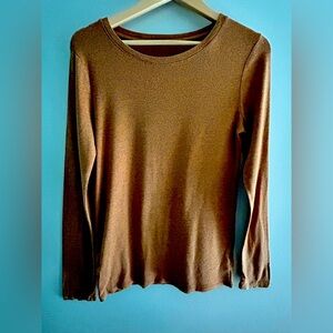 Heathered Orange Long Sleeve Top